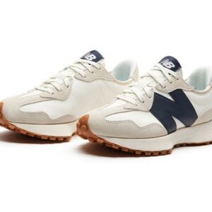New Balance Cream and Navy Sneakers